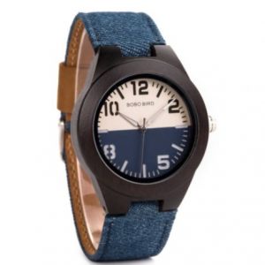 RELOJES DE MADERA/RELOJ DE MUJER/JEANS AZUL